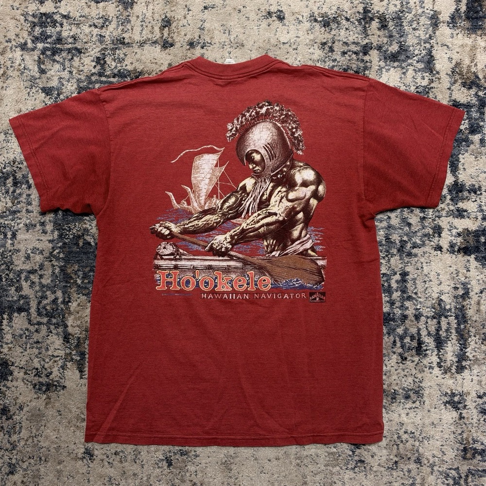 Vintage 1998 Hawaiian Strength T Shirt XL Red Hookele Warrior Fruit Of The Loom
